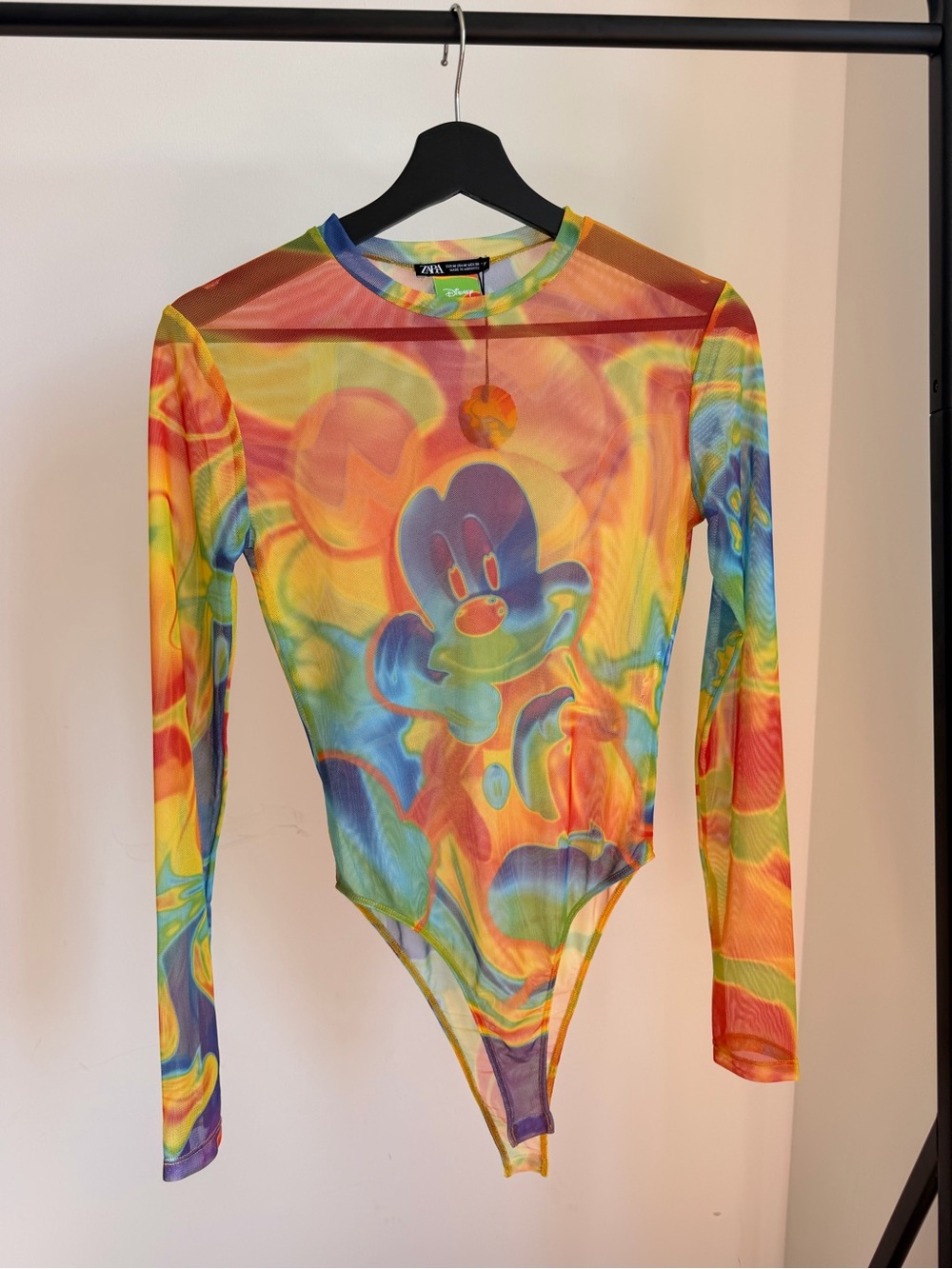Zara Multicolor Mickey Mesh Bodysuit - Rainbow Hues